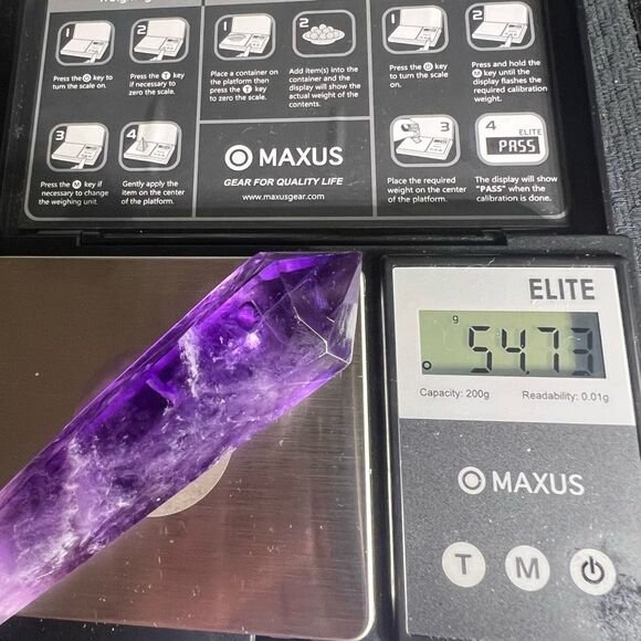 Amethyst Crystal Scepter Meditation Wand with Unique Fingerprint Inclusions (2) - Picture 13 of 13